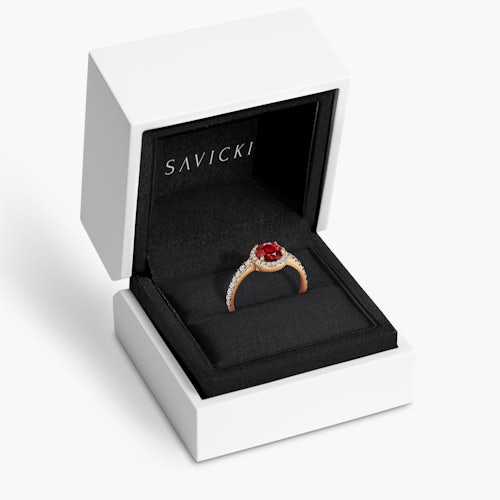 Pierścionek zaręczynowy This is Love: złoty, rubin